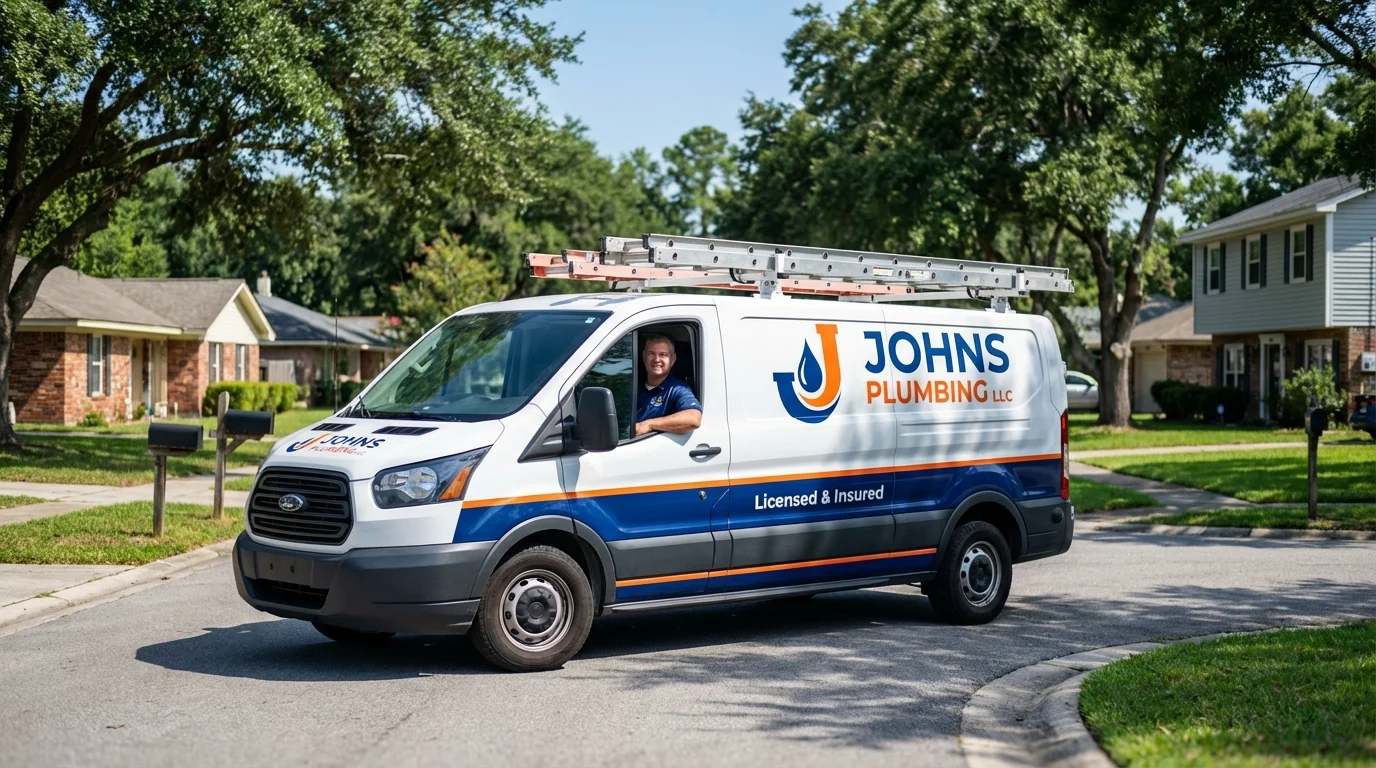Johns Plumbing LLC service van in Owensboro, KY