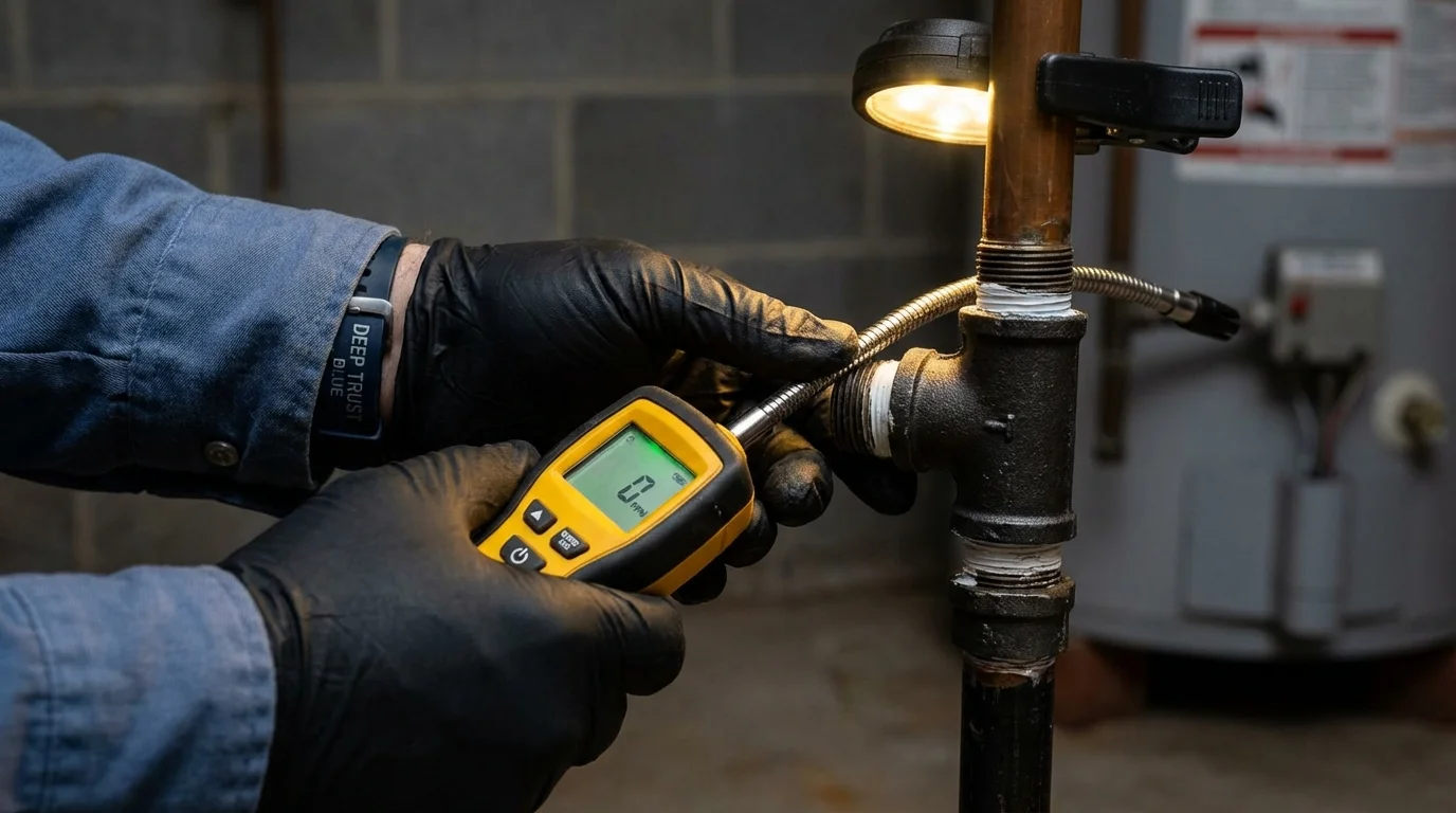 Gas leak detection with electronic sniffer by Johns Plumbing LLC in Owensboro