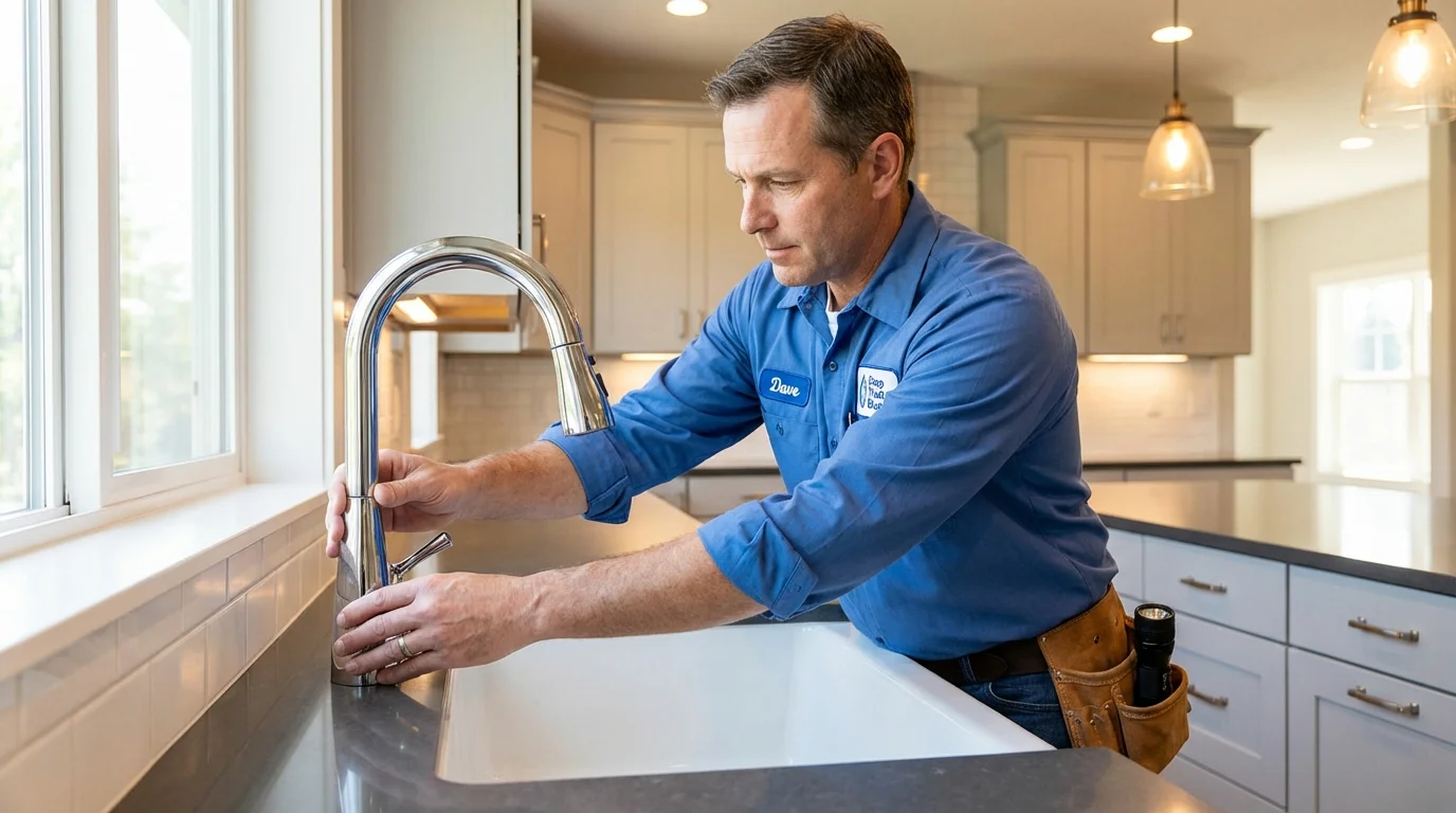 Kitchen faucet installation by Johns Plumbing LLC in Owensboro